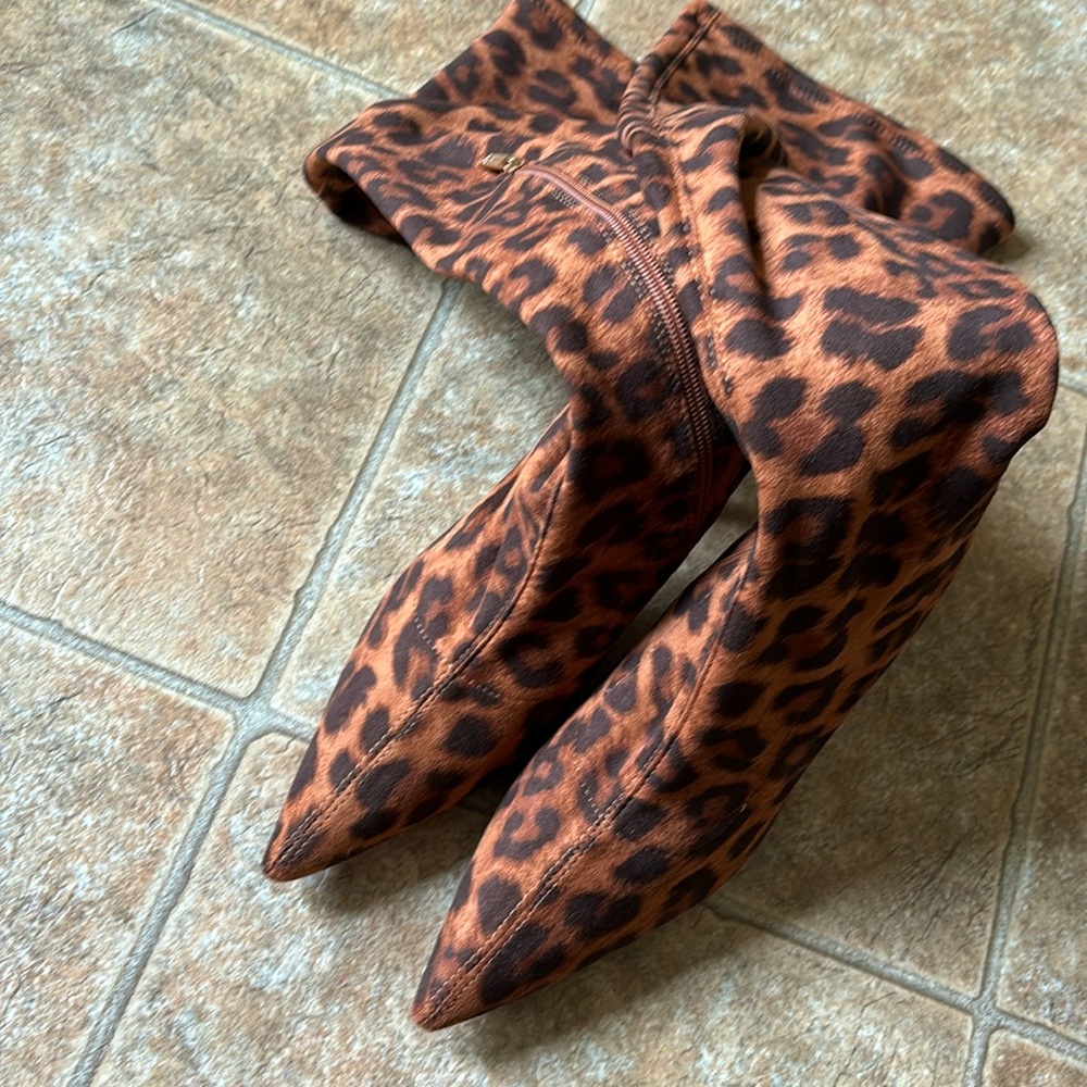 Practically brand new leopard knee-high boots